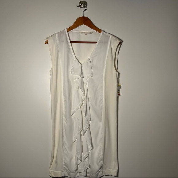 RACHAEL ROY white ruffle down summer dress - Picture 3 of 14